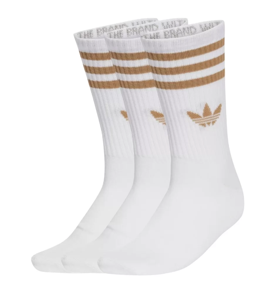Adidas Calzini 3-Stripes Bci 3 Paia Bianco E Marrone Chiaro JV7407