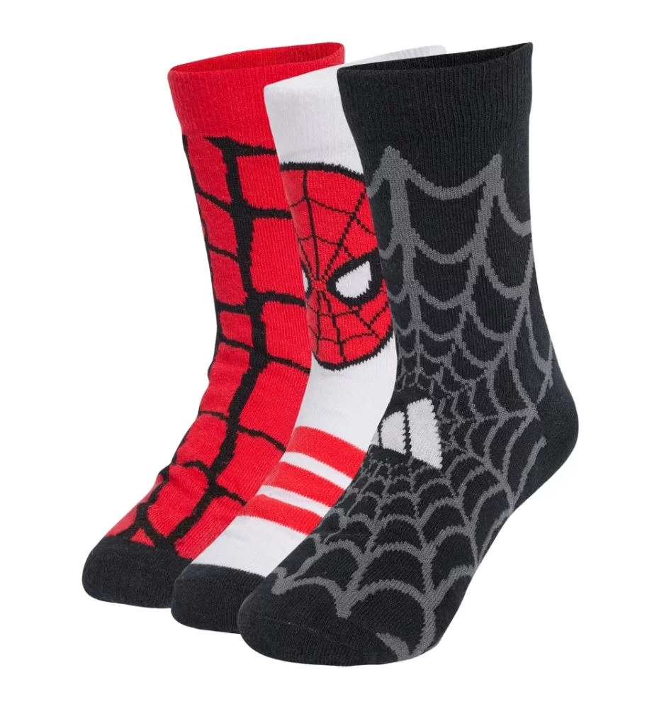 Adidas Calzini Marvel Kids Spider-Man 3 Paia Rosso Nero Bianco JM1827