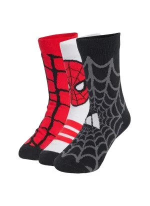 Adidas Calzini Marvel Kids Spider-Man 3 Paia Rosso Nero Bianco JM1827