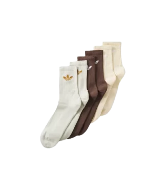 Adidas Calzini Trefoil Crew 6 Paia Beige Marrone Grigio | Adidas | 