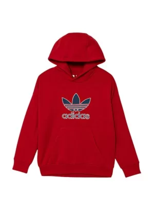 Adidas Felpa Cappuccio Trefoil Kids Rosso JV8652