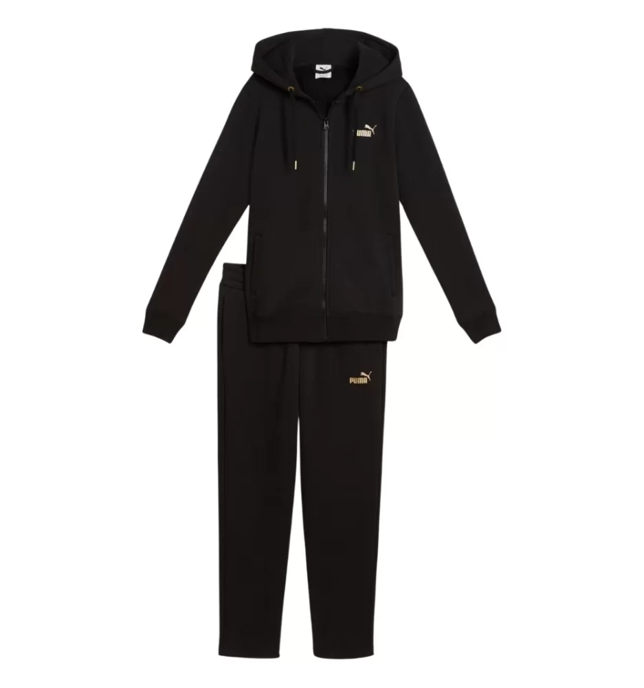 Puma Tuta Cappuccio Zip Metallic Sweat Suit Op Nero 688161-01