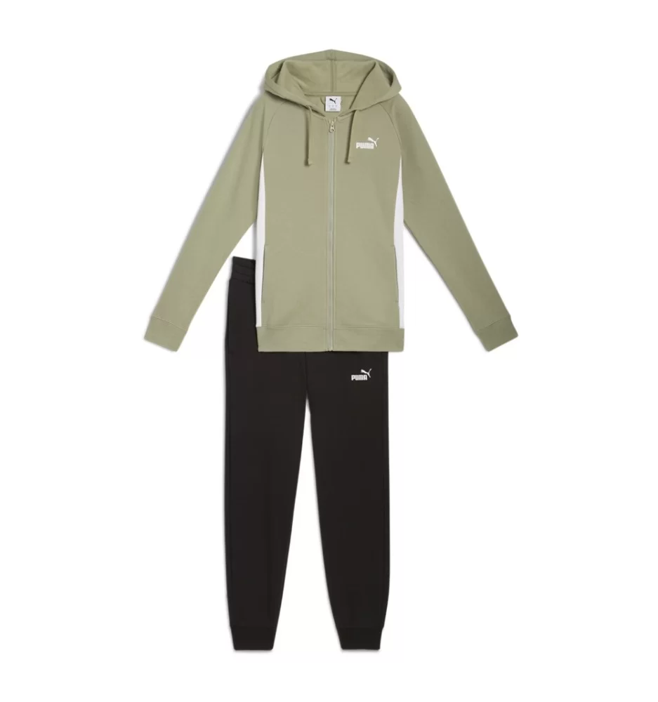 Puma Tuta Cappuccio Zip Sweat Suit Op Verde Salvia 690738-82