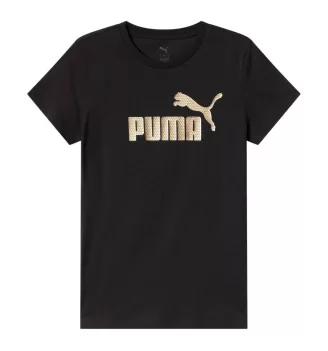 Puma T-shirt Essentials Textured Foil Big Logo Nero 692160-01