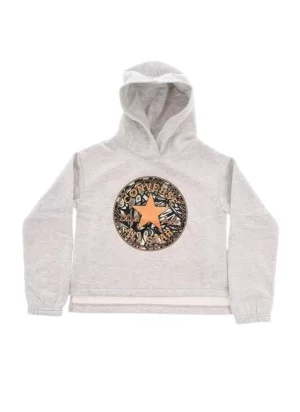 Converse Felpa Cappuccio Boxy Chuck Star All Star Patch Graphic Girls Bianco | Converse | 