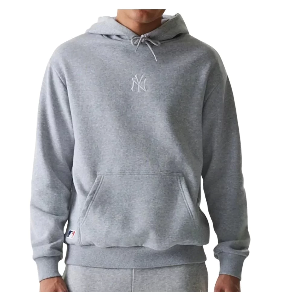 New Era Felpa Cappuccio Oversize Midi Mlb League Essential New York Yankees Grigio 60675766