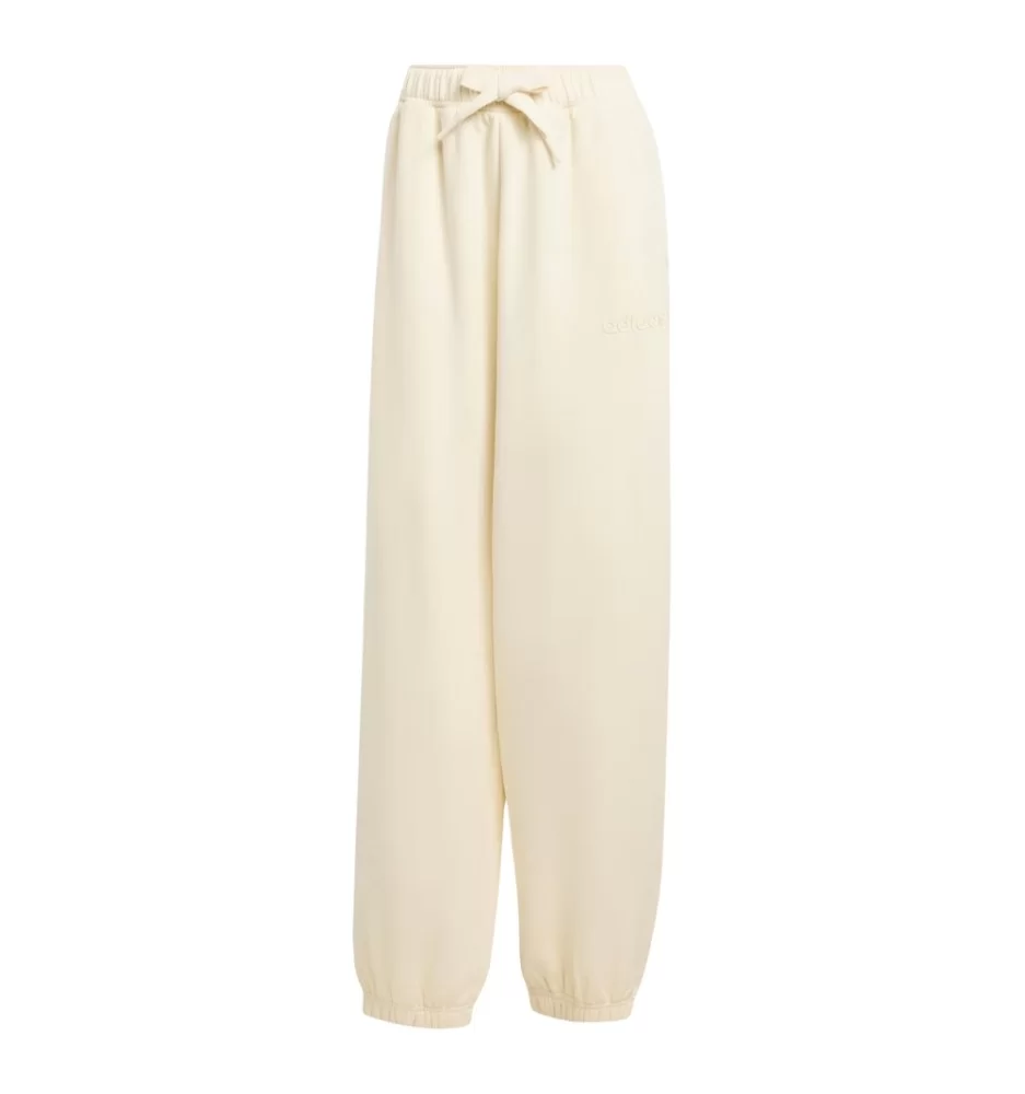 Adidas Pantaloni Oversized Essentials Linear Bianco Crema W JX3142