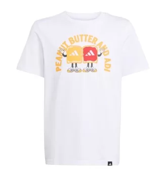 Adidas T-shirt Food Graphic Kids Jr Bianco JV5248
