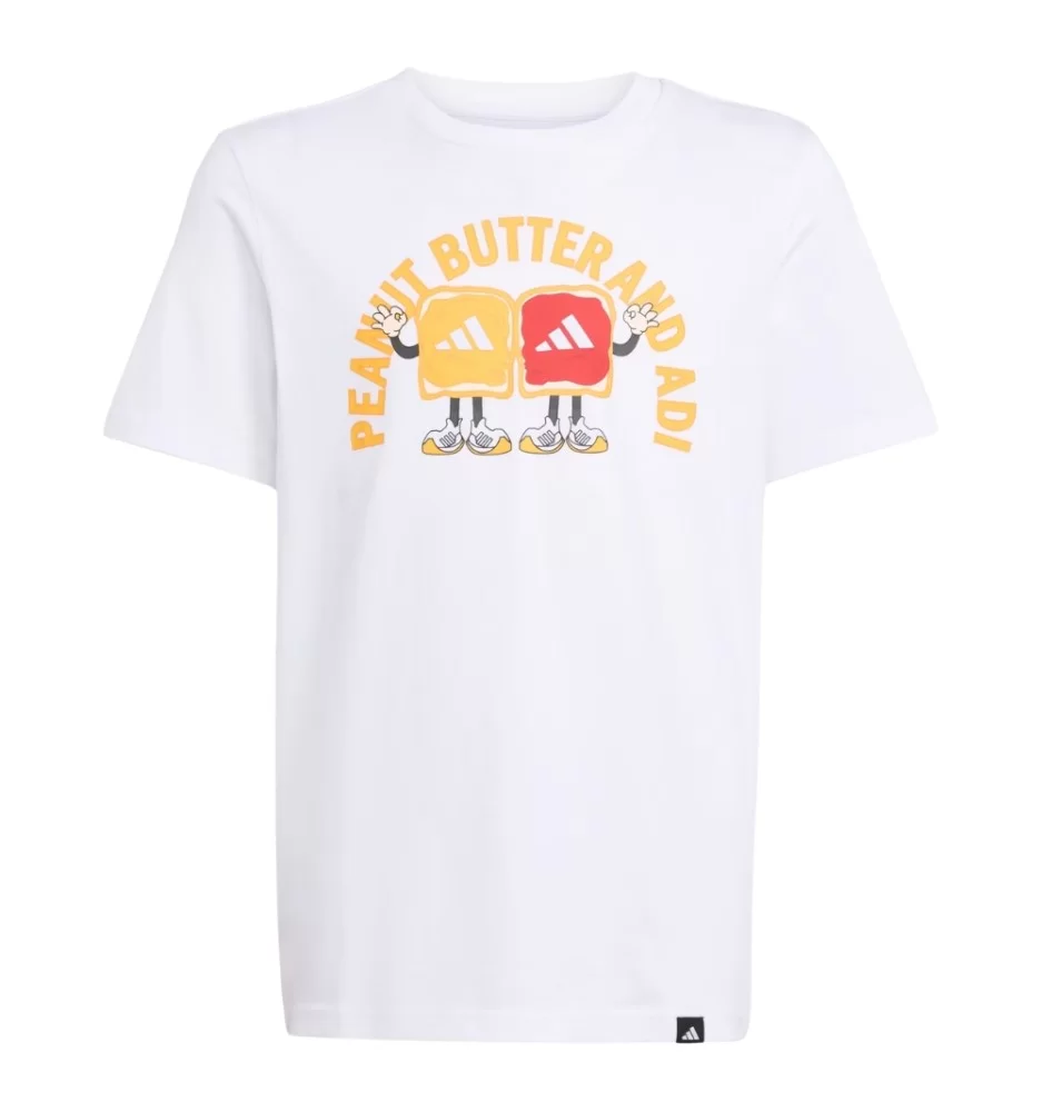 Adidas T-shirt Food Graphic Kids Jr Bianco JV5248