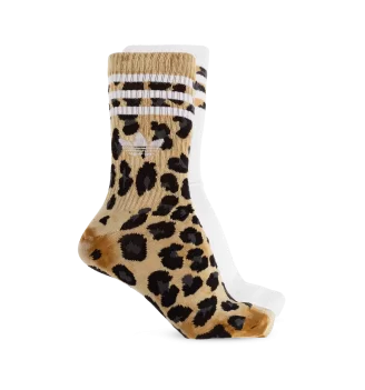 Adidas Calzini Crew Leopardati 2Paia Bianco Marrone | Adidas | 