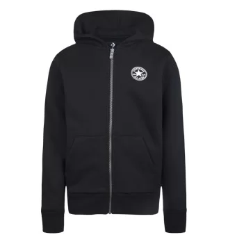 Converse Felpa Cappuccio Full Zip Fleece Chest Core Kids Nero 9CC857-023