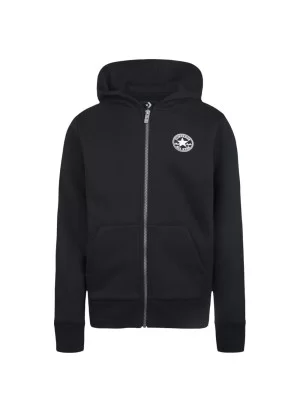 Converse Felpa Cappuccio Full Zip Fleece Chest Core Kids Nero 9CC857-023
