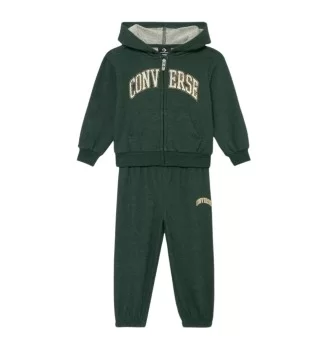 Converse Tuta Zip Cappuccio Heritage Kids Verde 9CH476-F8H