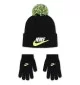 Nike Guanti Berretto Chenille Peak Kids Nero Verde 9A3150-023