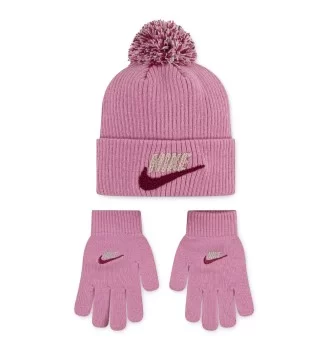 Nike Guanti Berretto Chenille Peak Kids Rosa 9A3150-ACG