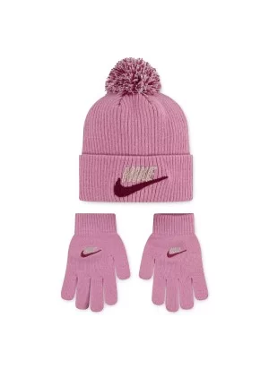 Nike Guanti Berretto Chenille Peak Kids Rosa 9A3150-ACG