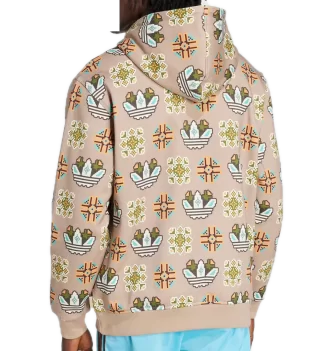 Adidas Felpa Cappuccio Tile Allover Print M Beige | Adidas | 