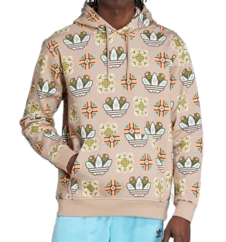 Adidas Felpa Cappuccio Tile Allover Print M Beige | Adidas | 
