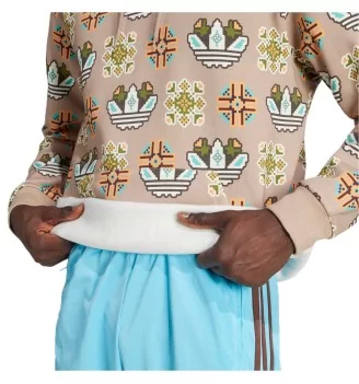 Adidas Felpa Cappuccio Tile Allover Print M Beige | Adidas | 