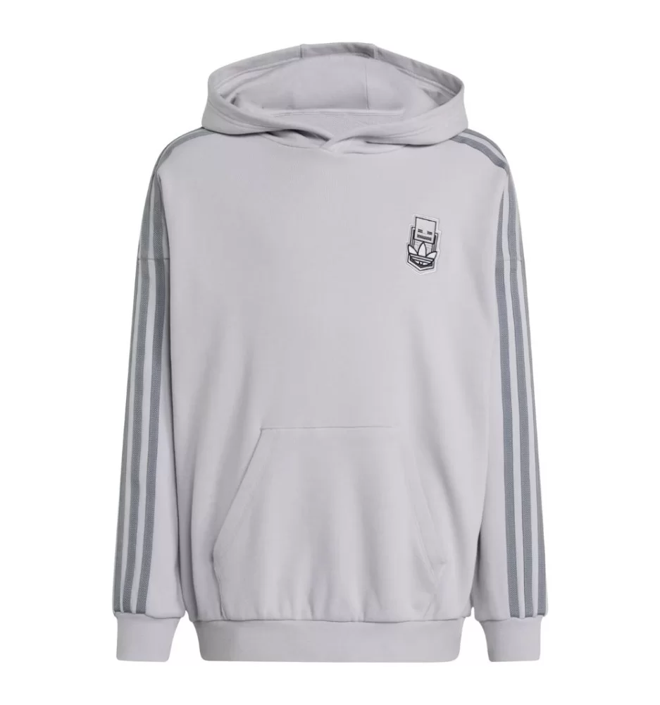Adidas Felpa Cappuccio Adidas x Minecraft Jr Grigio JW7725