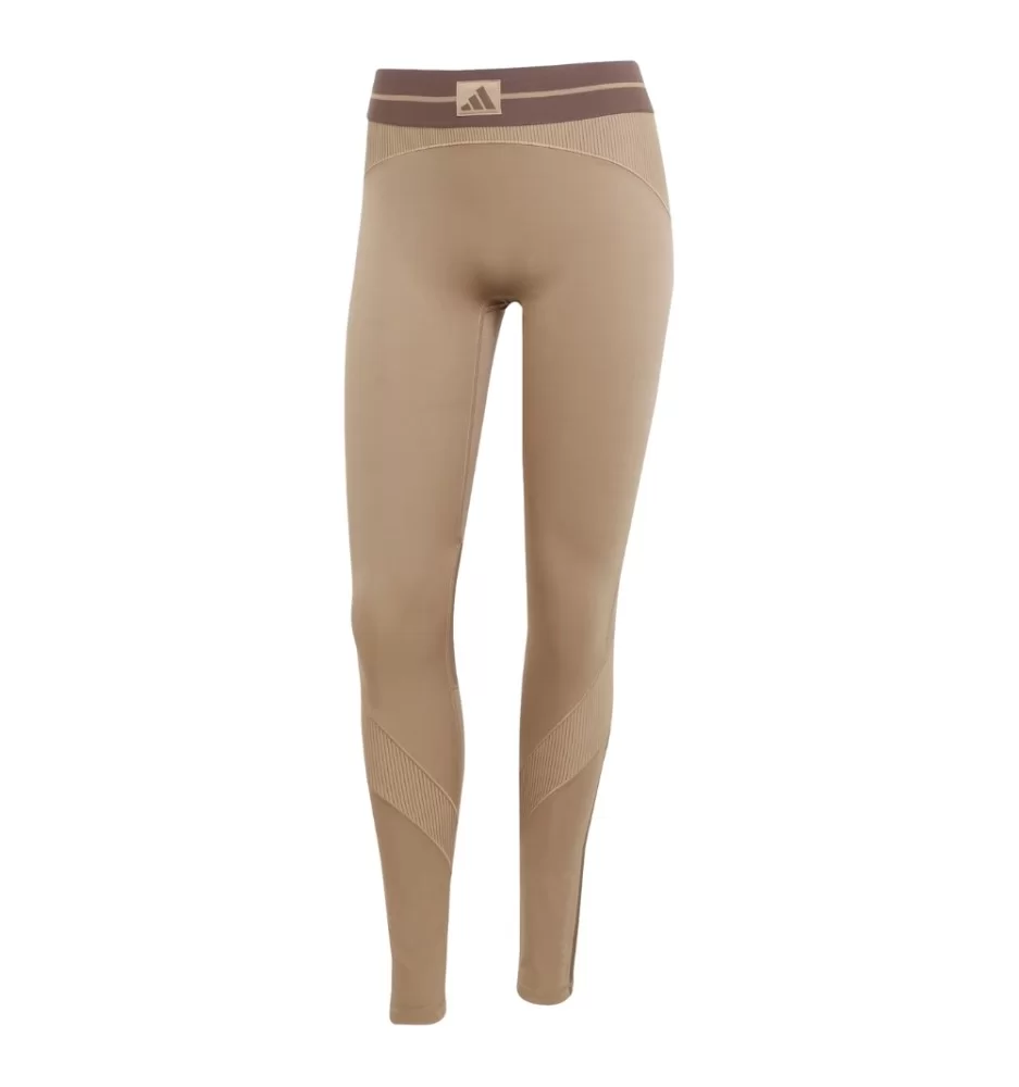 Adidas Leggings Hyperglam Rib 1/1 W Marrone JY2068