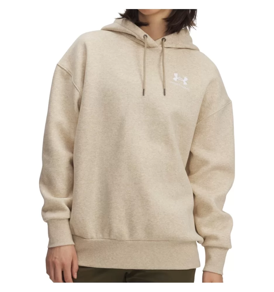 Under Armour Felpa Cappuccio Icon Fleece Oversize W Beige Khaki 1379495 0305