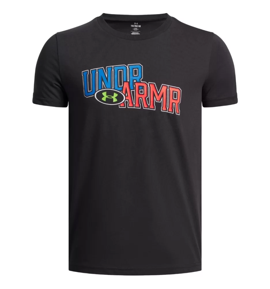 Under Armour T-shirt Overlay Wordmark Boys Nero 6005069 001