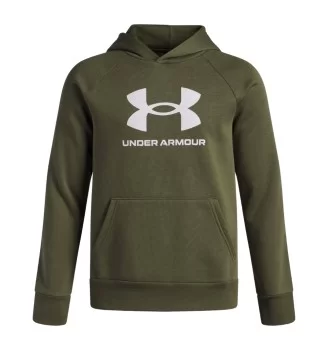 Under Armour Felpa Cappuccio Big Logo Rival Fleece Boys Verde 1379791 390