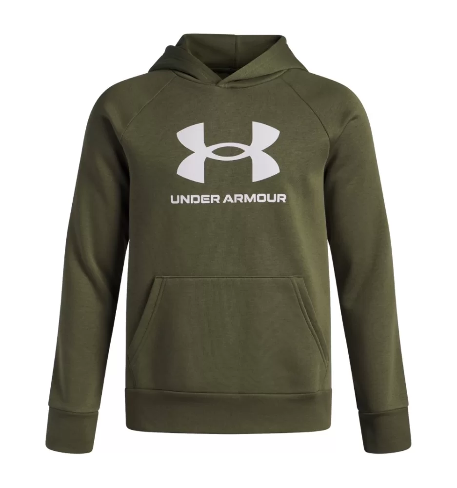 Under Armour Felpa Cappuccio Big Logo Rival Fleece Boys Verde 1379791 390