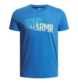 Under Armour T-shirt Overlay Wordmark Boys Blu 6005069 402