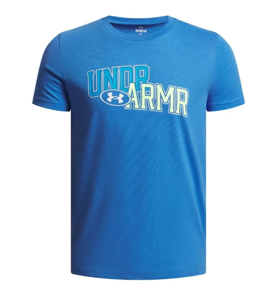 Under Armour T-shirt Overlay Wordmark Boys Blu 6005069 402