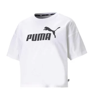 Puma T-shirt Essentials Cropped Logo W Bianco