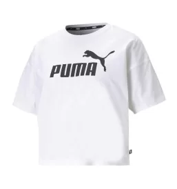 Puma T-shirt Essentials Cropped Logo W Bianco