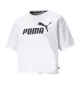 Puma T-shirt Essentials Cropped Logo W Bianco