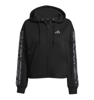 Adidas Felpa Cappuccio All Over Print W Nero JM1862