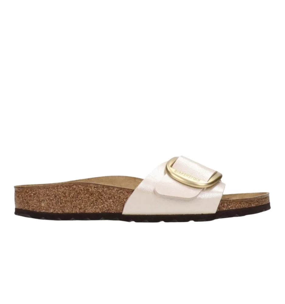 Birkenstock Ciabatte Madrid Big Buckle Birko Flor Graceful W Pearl Bianco 1015279