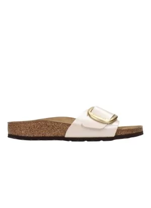 Birkenstock Ciabatte Madrid Big Buckle Birko Flor Graceful W Pearl Bianco 1015279
