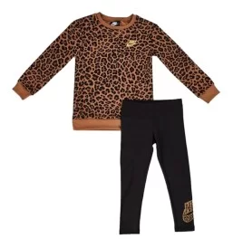 Nike Tuta Legging Felpa Fleece Nero Marrone