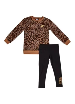 Nike Tuta Legging Felpa Fleece Nero Marrone