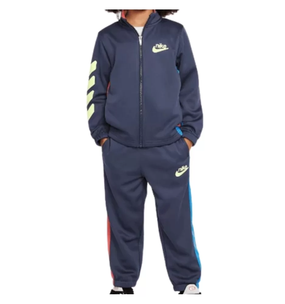 Nike Tuta Zip Color Blocked Blu Scuro 86L738-U2Y