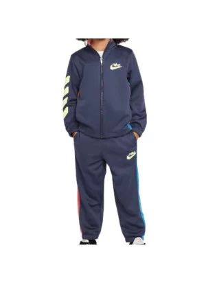 Nike Tuta Zip Color Blocked Blu Scuro 86L738-U2Y