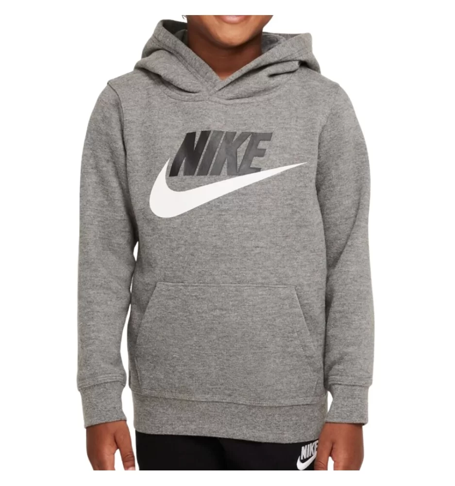 Felpa Nike Cappuccio Club Grigio Bianco 86G703-GEH