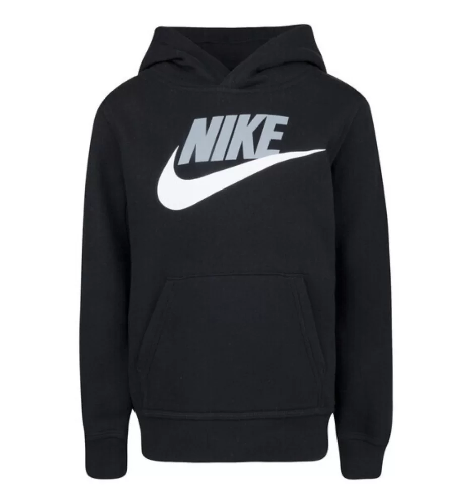Felpa Nike Cappuccio Club Nero Bianco 86G703-023