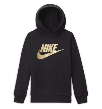 Felpa Nike Cappuccio Club Nero Oro 86G703-G0G