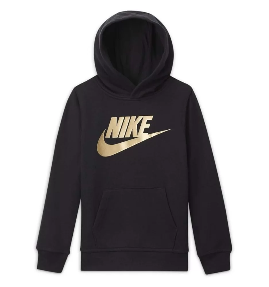Felpa Nike Cappuccio Club Nero Oro 86G703-G0G