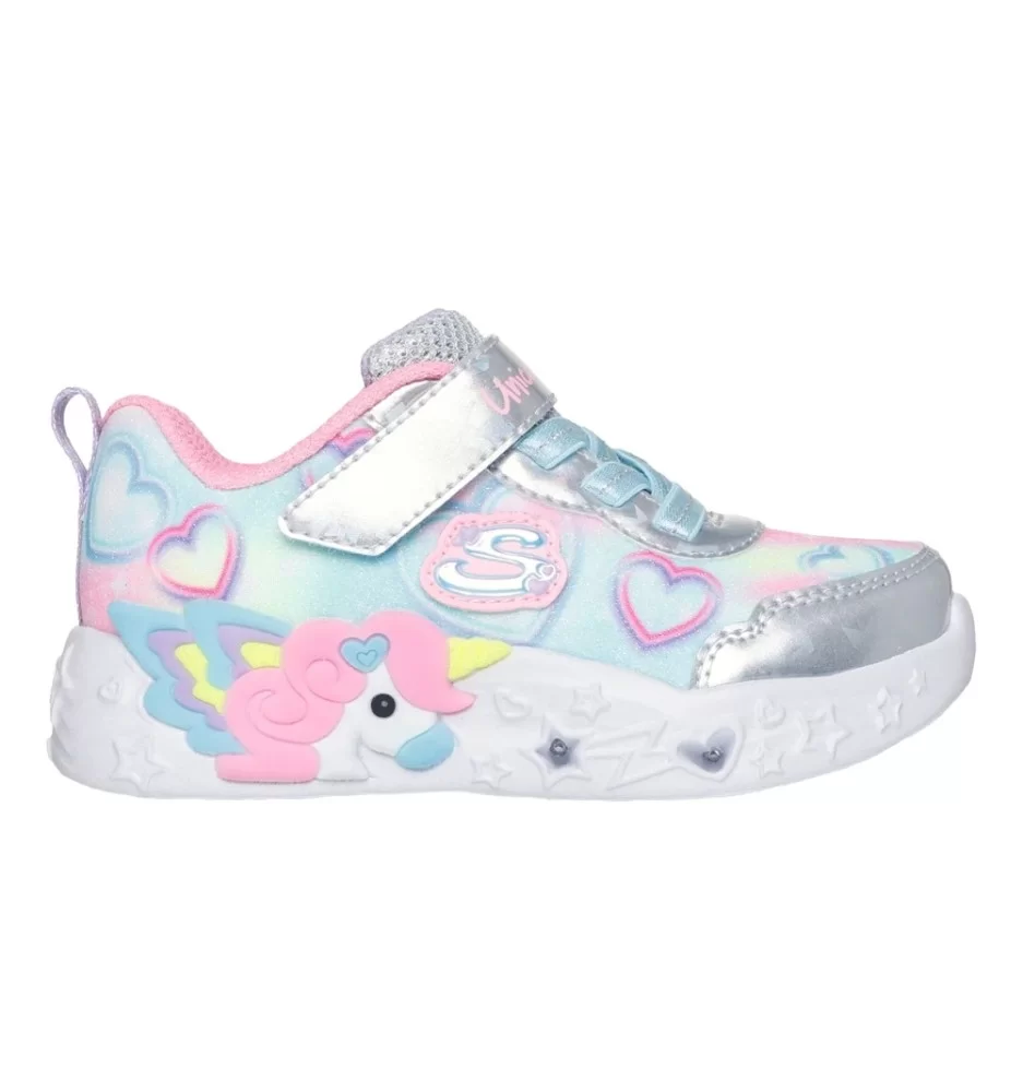 Skechers Scarpe Unicorn Charmer Light Up Girls Argento 303064N SMLT