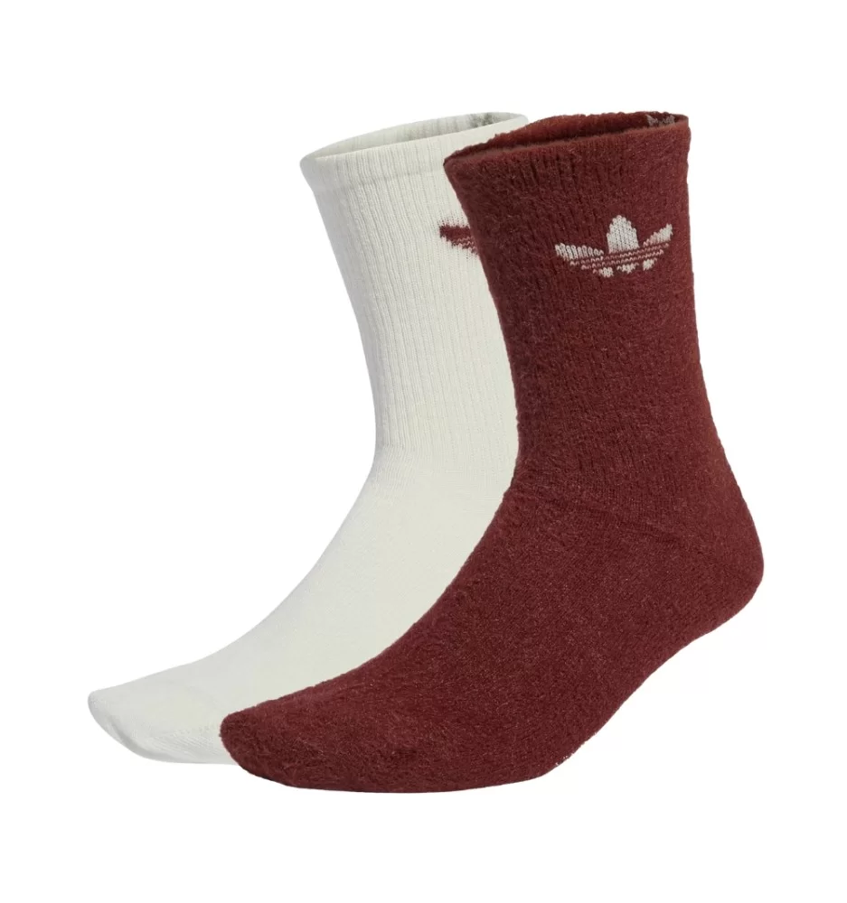 Adidas Calzini Crew Bianco Marrone 2 Paia JX5218
