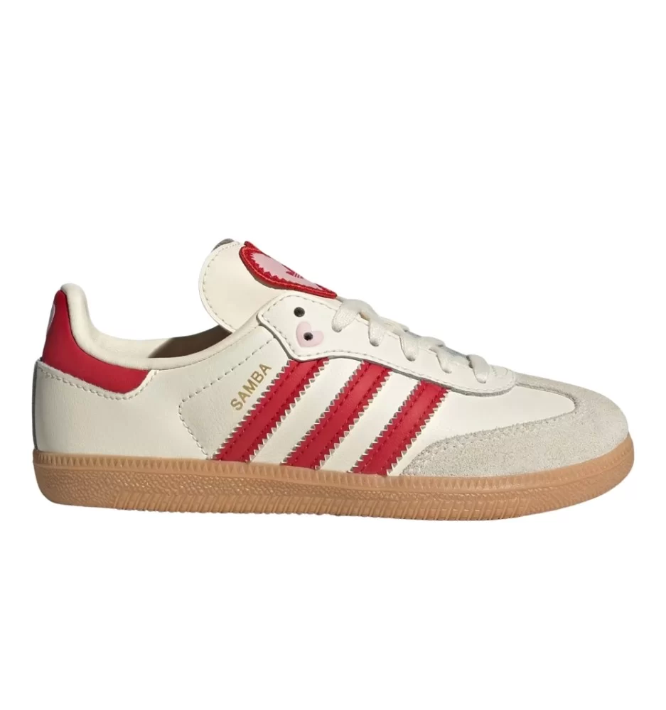Adidas Scarpe Heart Samba Og C Kids Bianco E Rosso KI6681