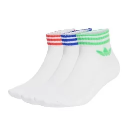 Adidas Calzini Caviglia Orli Coste 3Paia Bianco Blu Rosso Verde JV7439