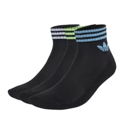 Adidas Calzini Caviglia Orli Coste 3Paia Nero Blu Bianco Verde JV7440